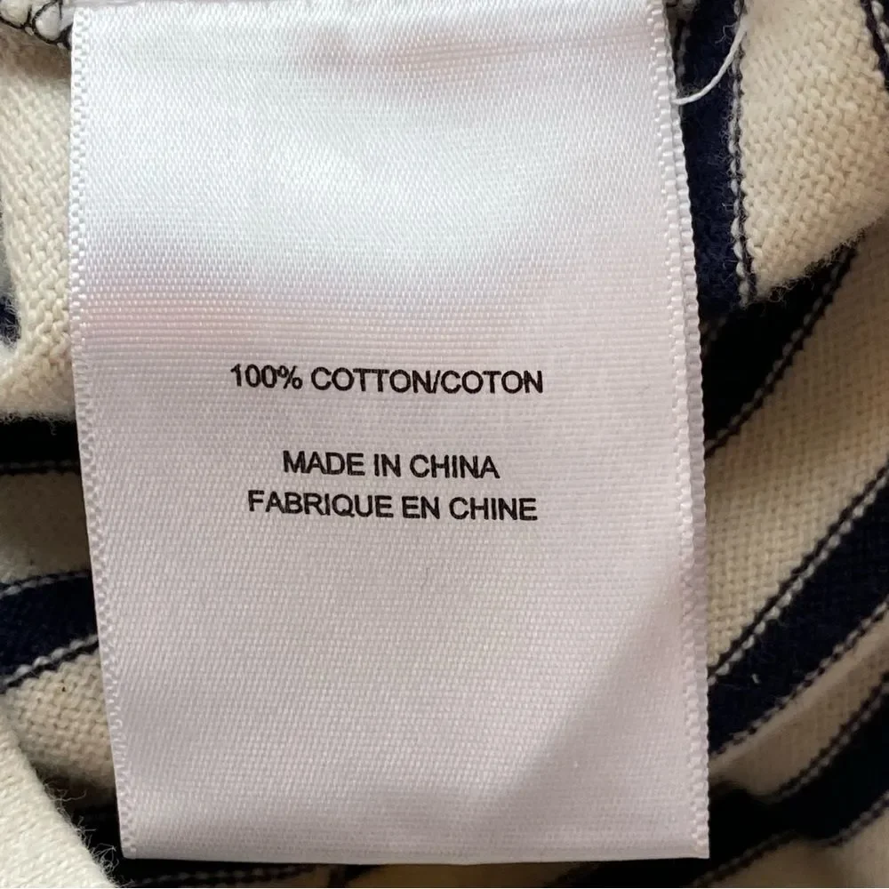 Tory Burch White/ Blue Cotton Knit Mini Tunic Nautical Dress Size Medium